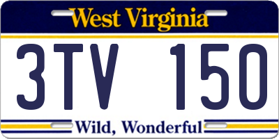 WV license plate 3TV150
