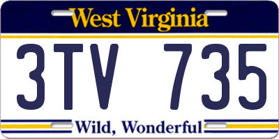 WV license plate 3TV735