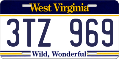 WV license plate 3TZ969