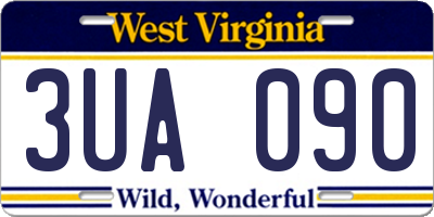 WV license plate 3UA090