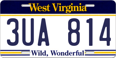 WV license plate 3UA814