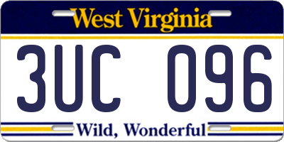 WV license plate 3UC096