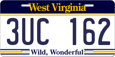 WV license plate 3UC162