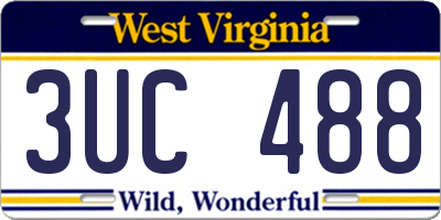 WV license plate 3UC488