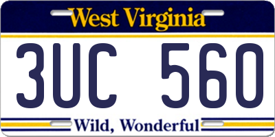 WV license plate 3UC560