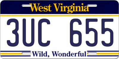 WV license plate 3UC655