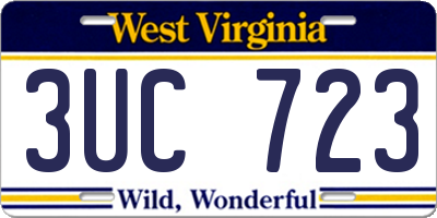 WV license plate 3UC723