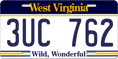 WV license plate 3UC762