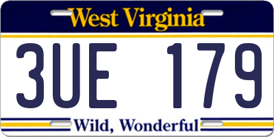 WV license plate 3UE179