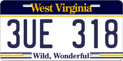 WV license plate 3UE318