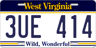 WV license plate 3UE414