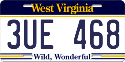 WV license plate 3UE468