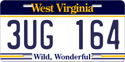 WV license plate 3UG164