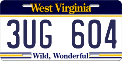 WV license plate 3UG604