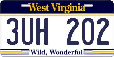 WV license plate 3UH202