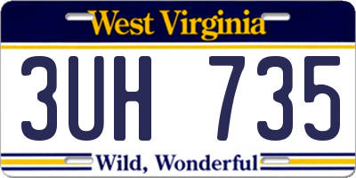 WV license plate 3UH735