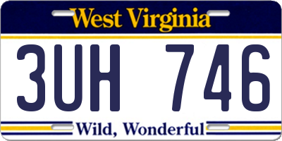 WV license plate 3UH746