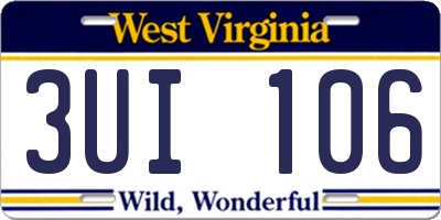WV license plate 3UI106