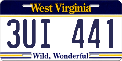 WV license plate 3UI441