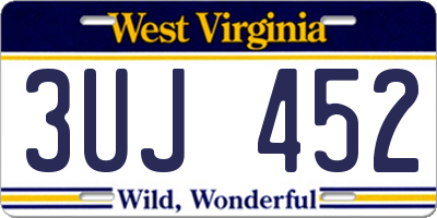 WV license plate 3UJ452