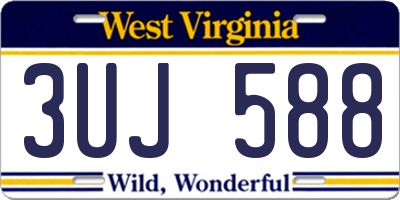 WV license plate 3UJ588