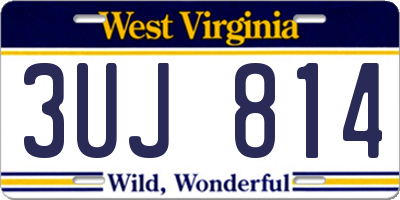 WV license plate 3UJ814
