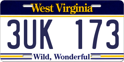 WV license plate 3UK173