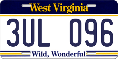WV license plate 3UL096