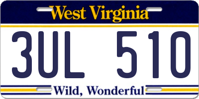 WV license plate 3UL510