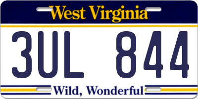 WV license plate 3UL844