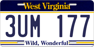 WV license plate 3UM177