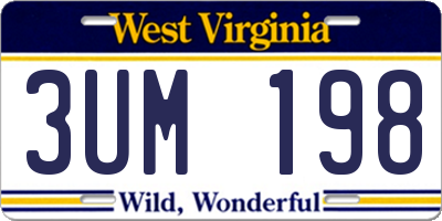 WV license plate 3UM198