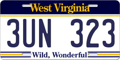 WV license plate 3UN323
