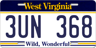 WV license plate 3UN368