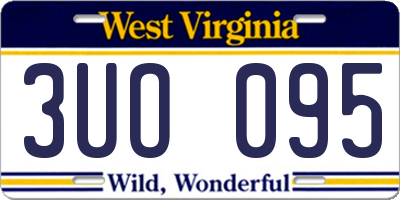 WV license plate 3UO095