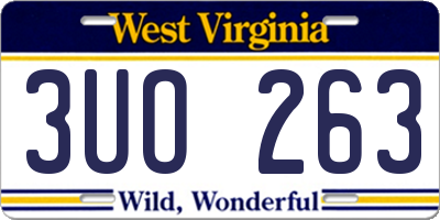 WV license plate 3UO263