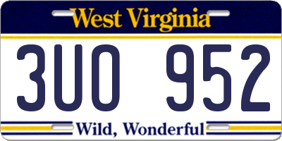 WV license plate 3UO952