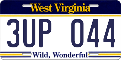 WV license plate 3UP044