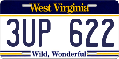 WV license plate 3UP622