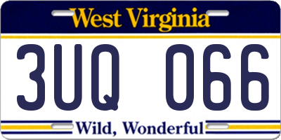 WV license plate 3UQ066