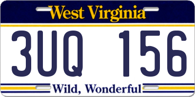 WV license plate 3UQ156