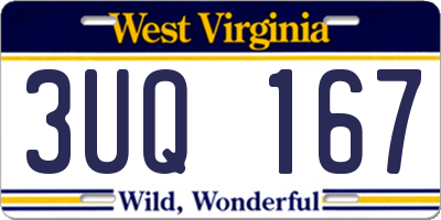WV license plate 3UQ167