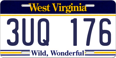 WV license plate 3UQ176
