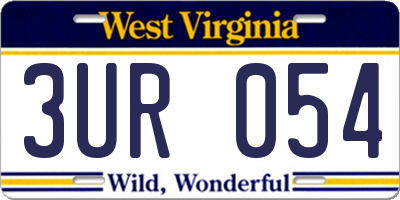 WV license plate 3UR054