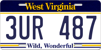 WV license plate 3UR487