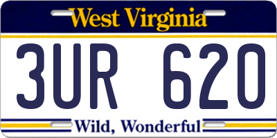 WV license plate 3UR620