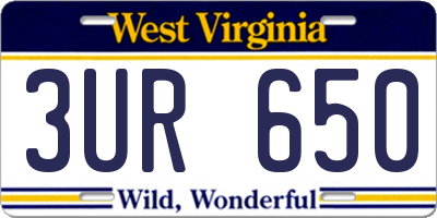 WV license plate 3UR650