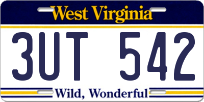 WV license plate 3UT542