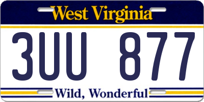 WV license plate 3UU877