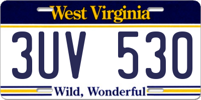 WV license plate 3UV530